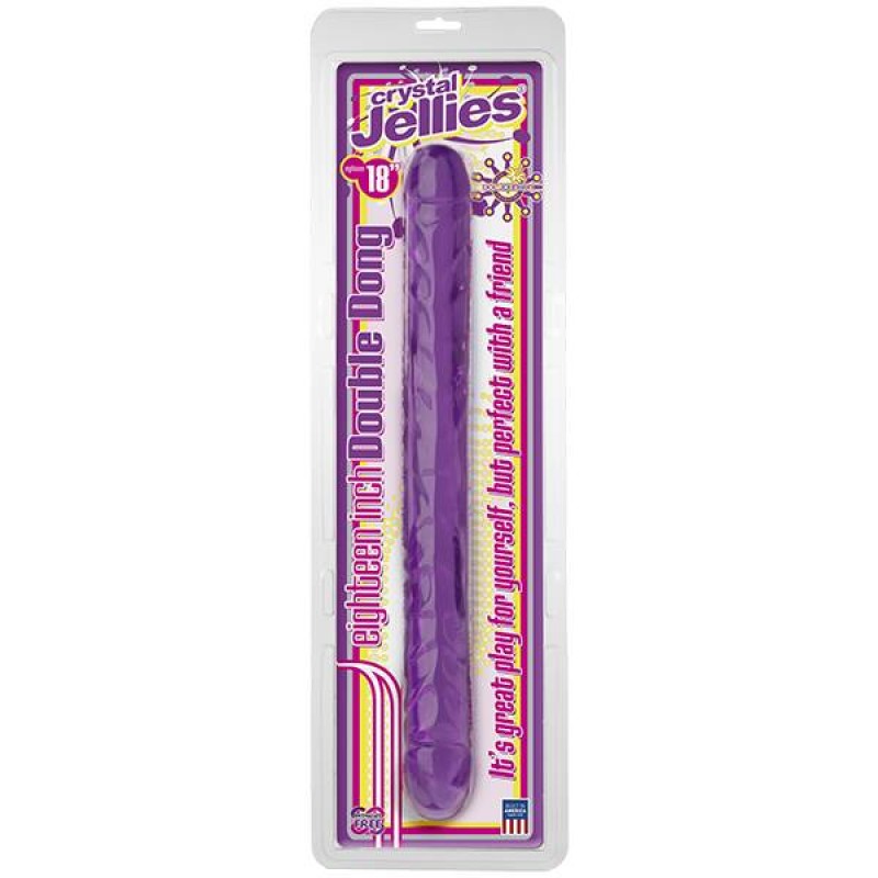 Crystal Jellies Double Dong 18 Inch - Purple